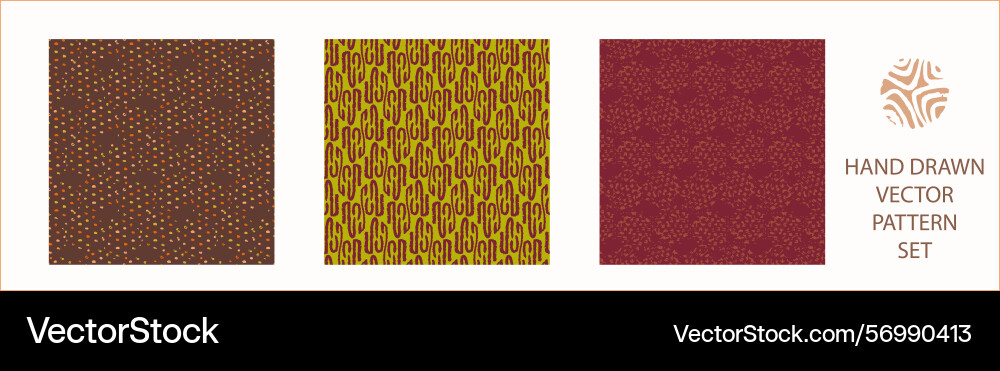 Polka dot blockprint seamless pattern set Polka dot blockprint seamless pattern set vector image
