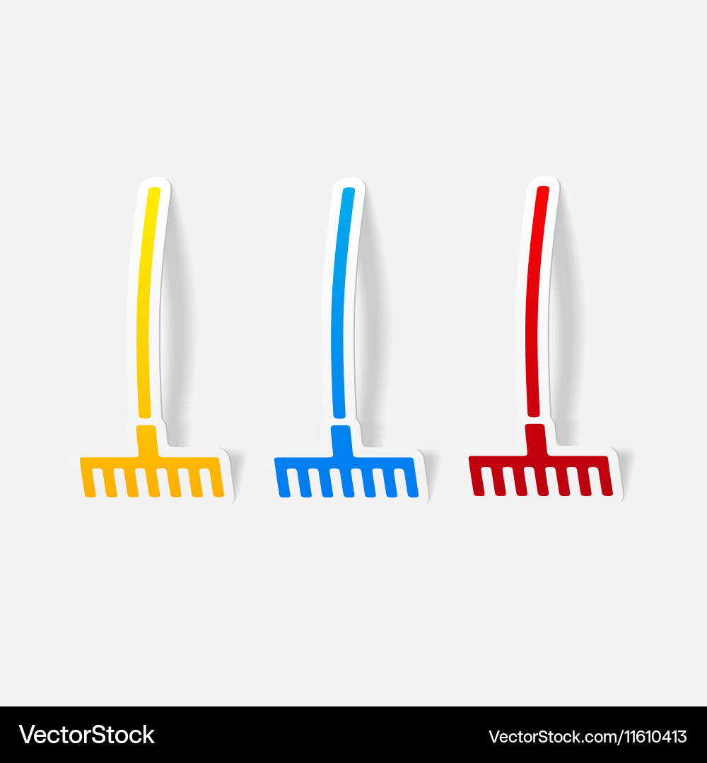 Realistic design element rake vector image