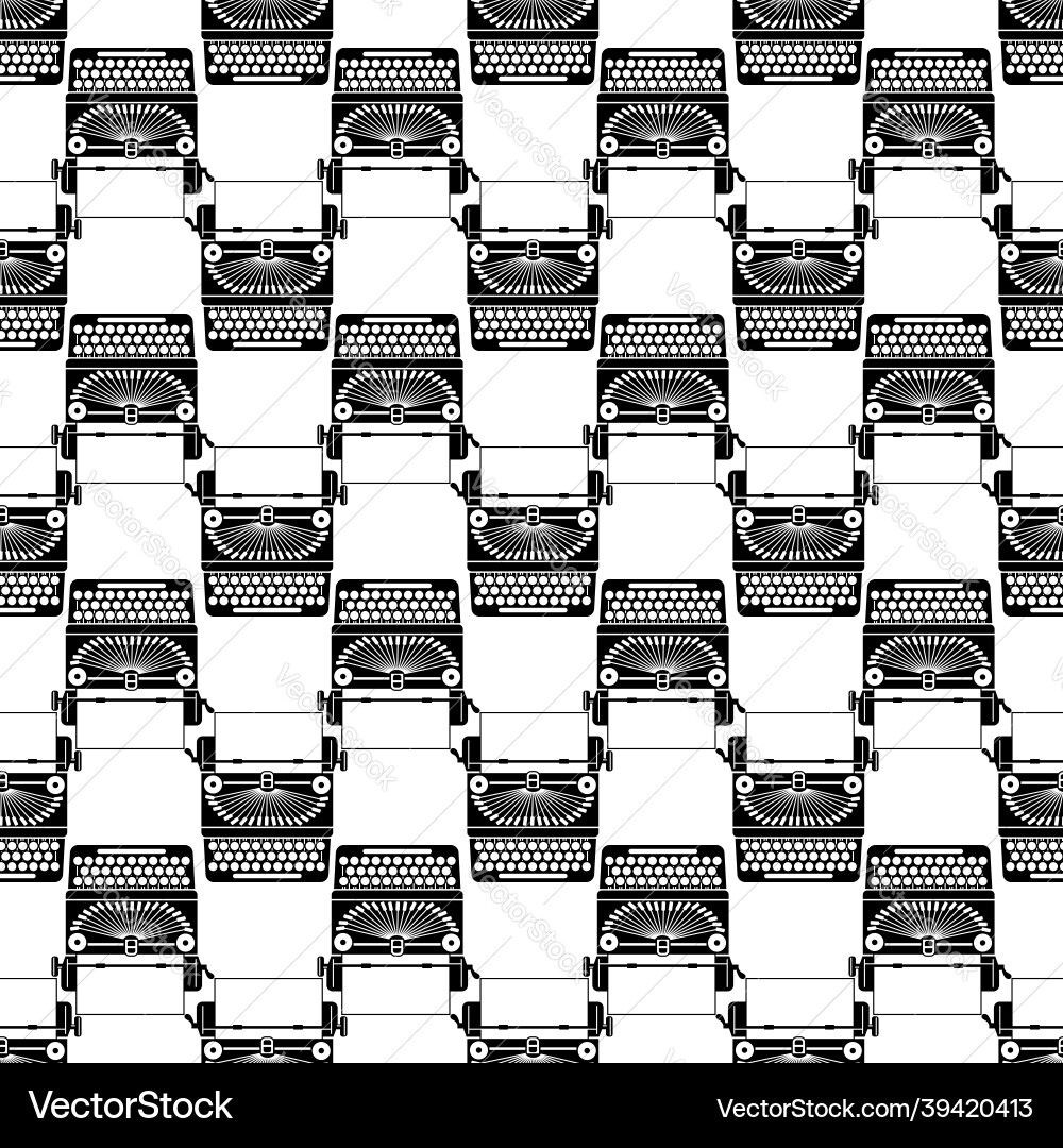 Retro typewriter pattern seamless vector image
