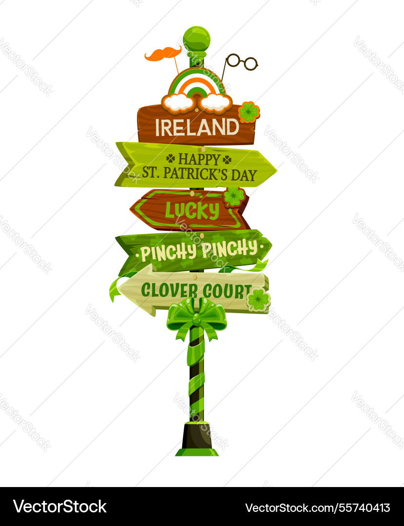 Saint patrick day sign board irish holiday signage Saint patrick day sign board irish holiday signage vector image
