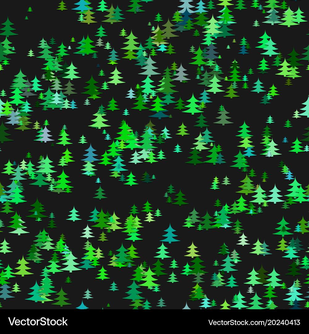 Seamless abstract random pine tree pattern vector image