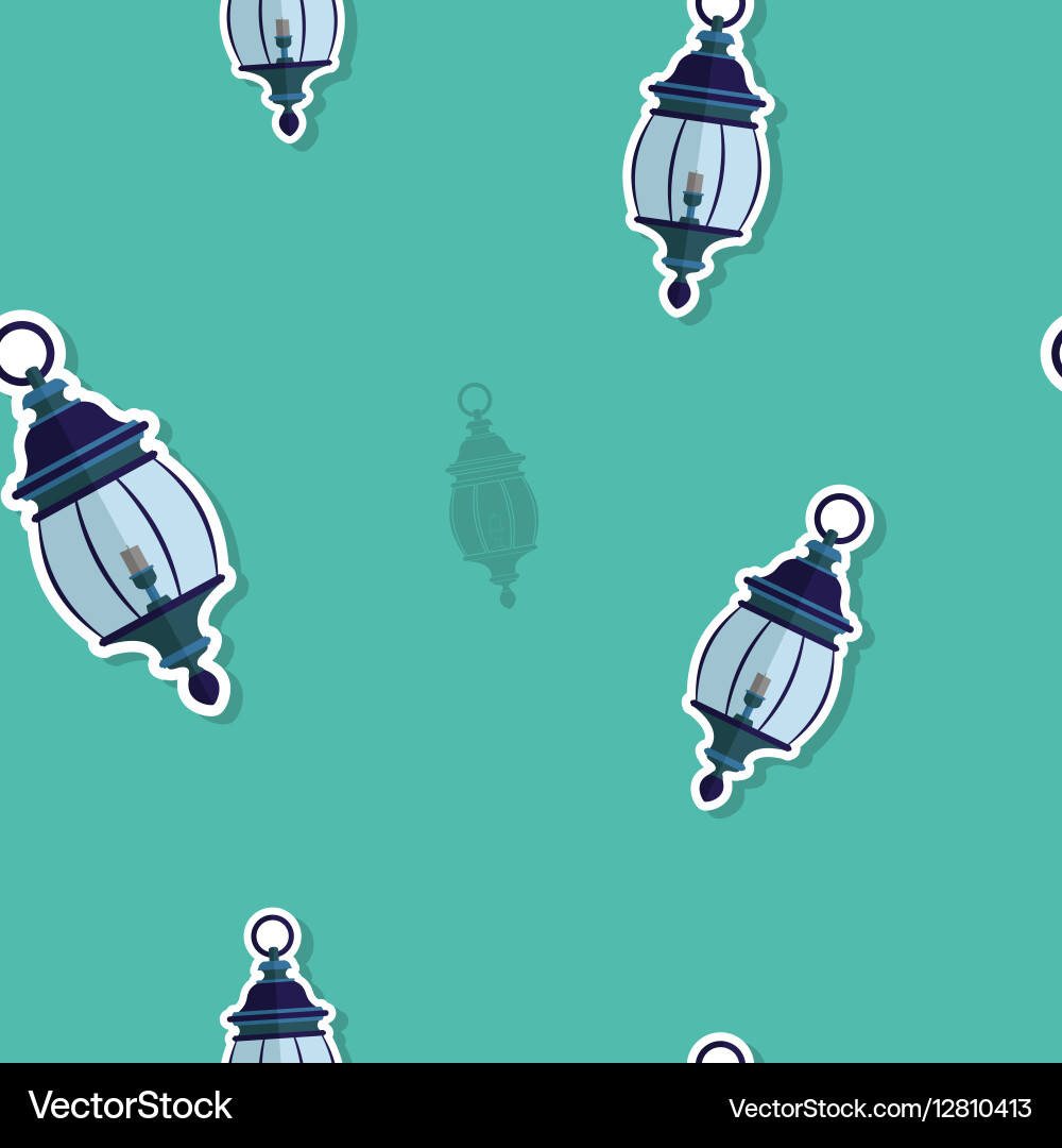 Seamless pattern with lanterns vector image