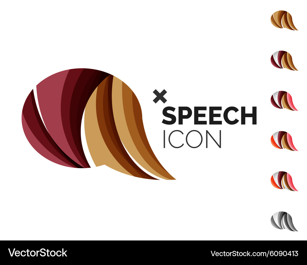 Set of abstract speech bubble and cloud icons Vector Image