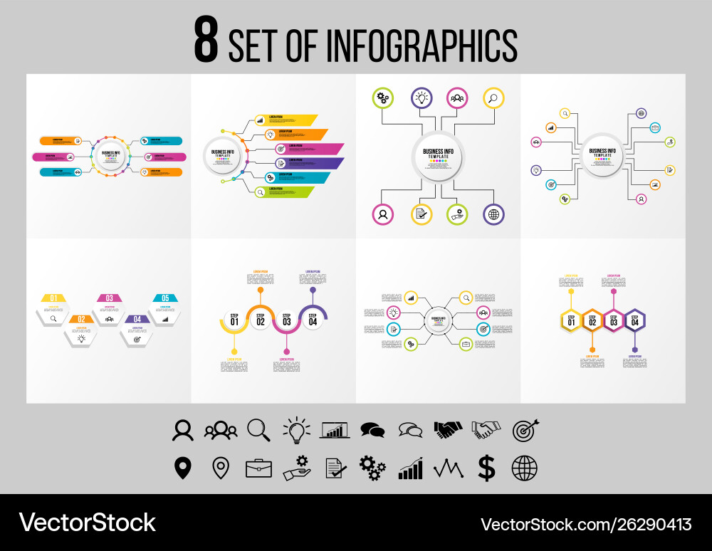 Set of infographics elements design template Vector Image