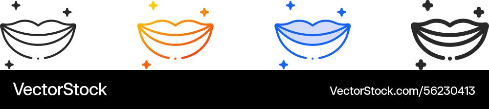 Smiling iconthin linear gradient blue stroke Vector Image