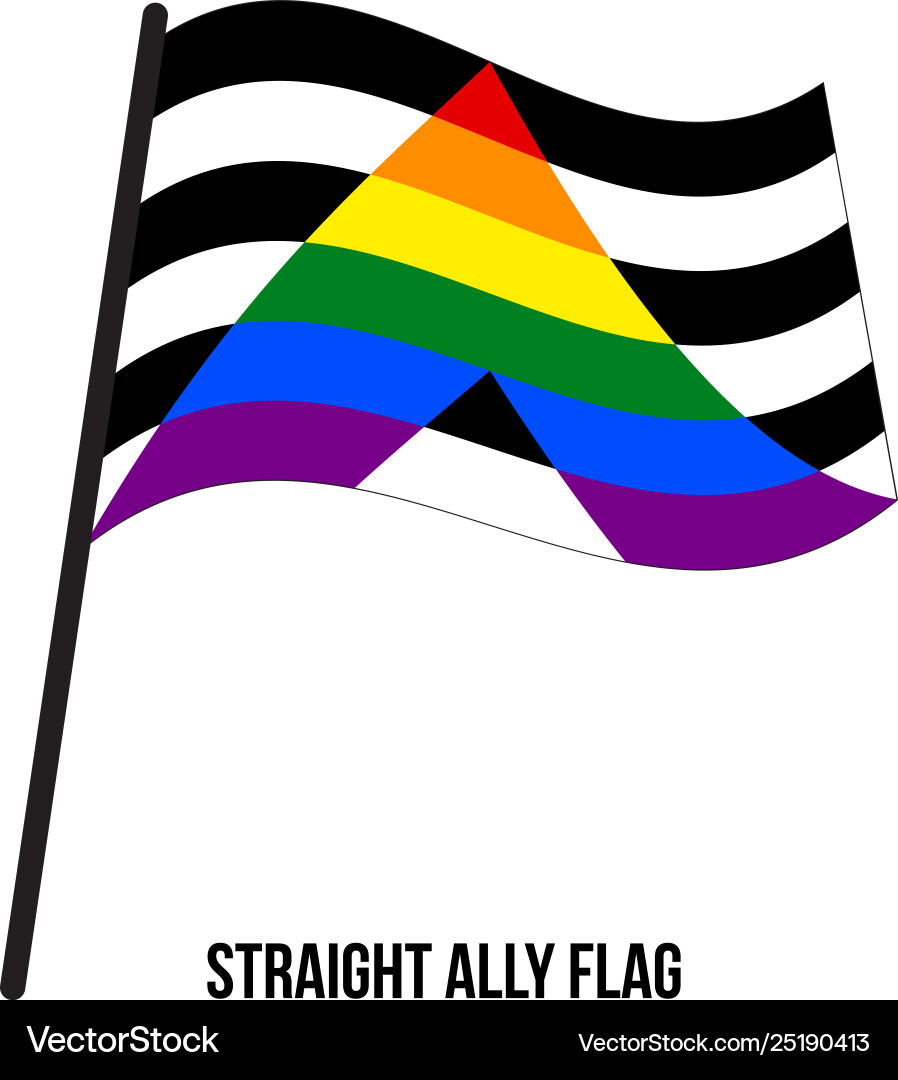 Straight ally flag waving designed with correct Straight ally flag waving designed with correct vector image