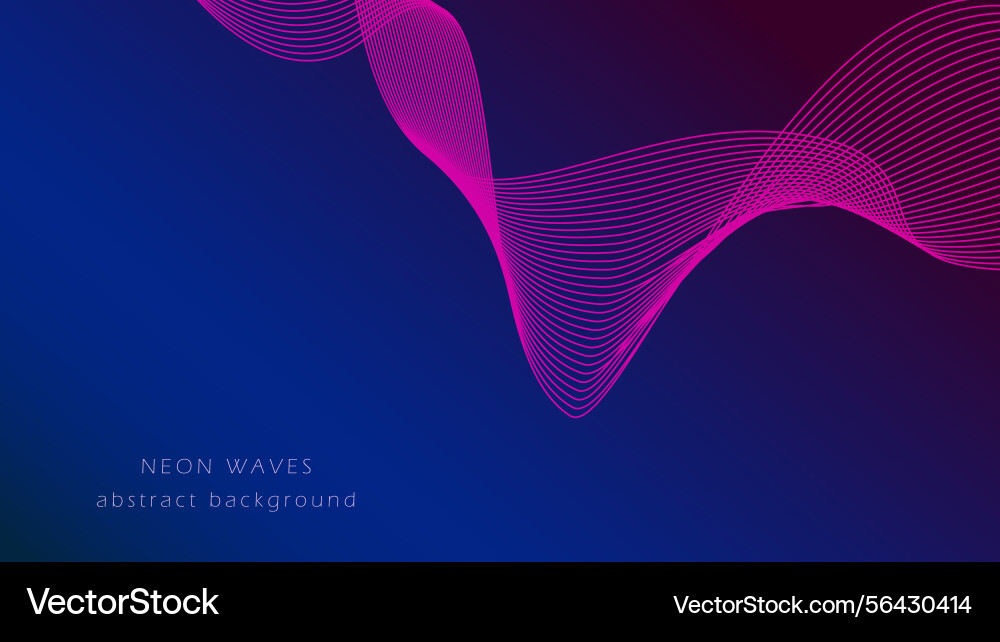 Abstract background with neon waves horizontal Abstract background with neon waves horizontal Vector Image