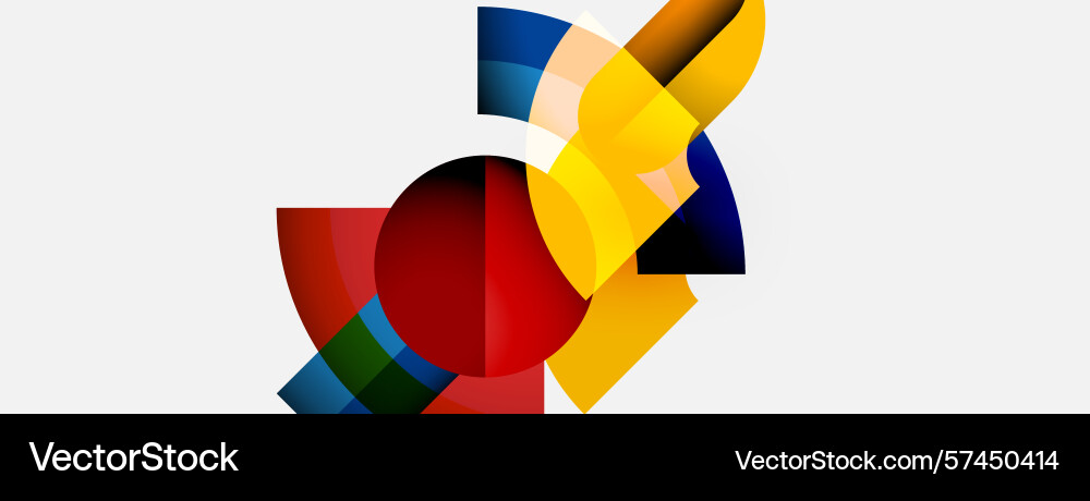 Abstract composition overlapping colorful shapes Vector Image