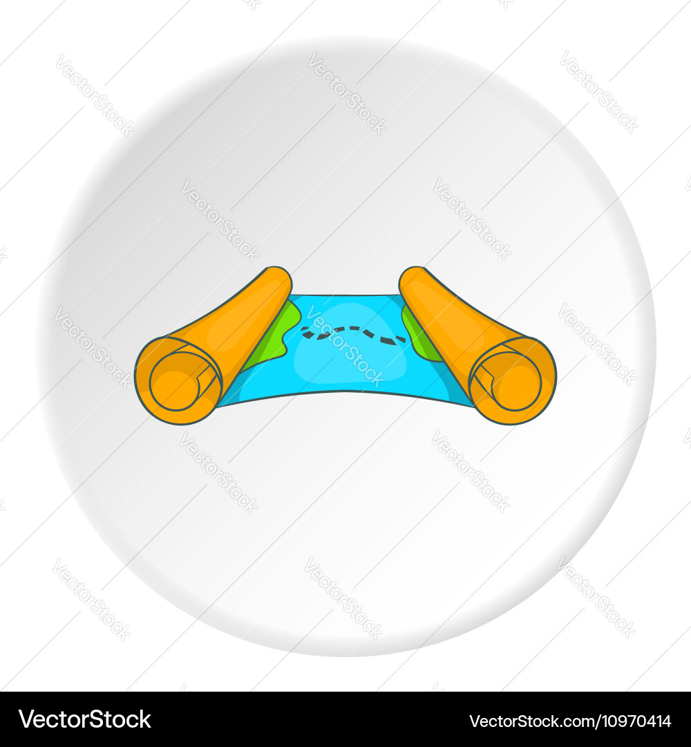 Ancient scroll map icon cartoon style Vector Image