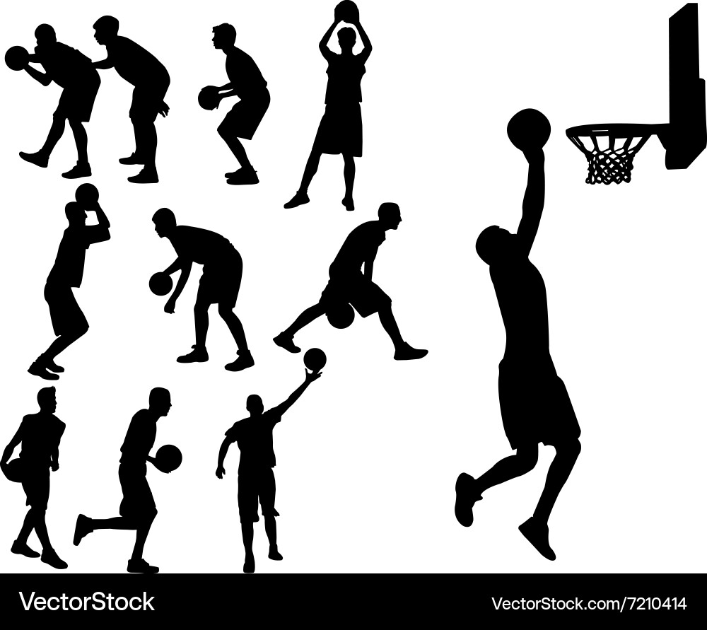 Basketball players vs Vector Image