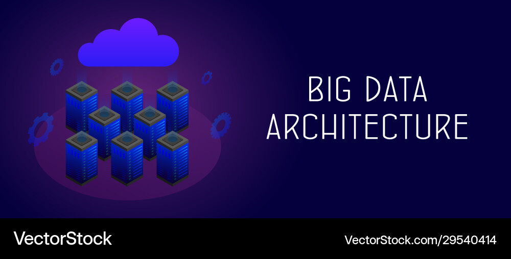 Big data architecture safety and security concept vector image