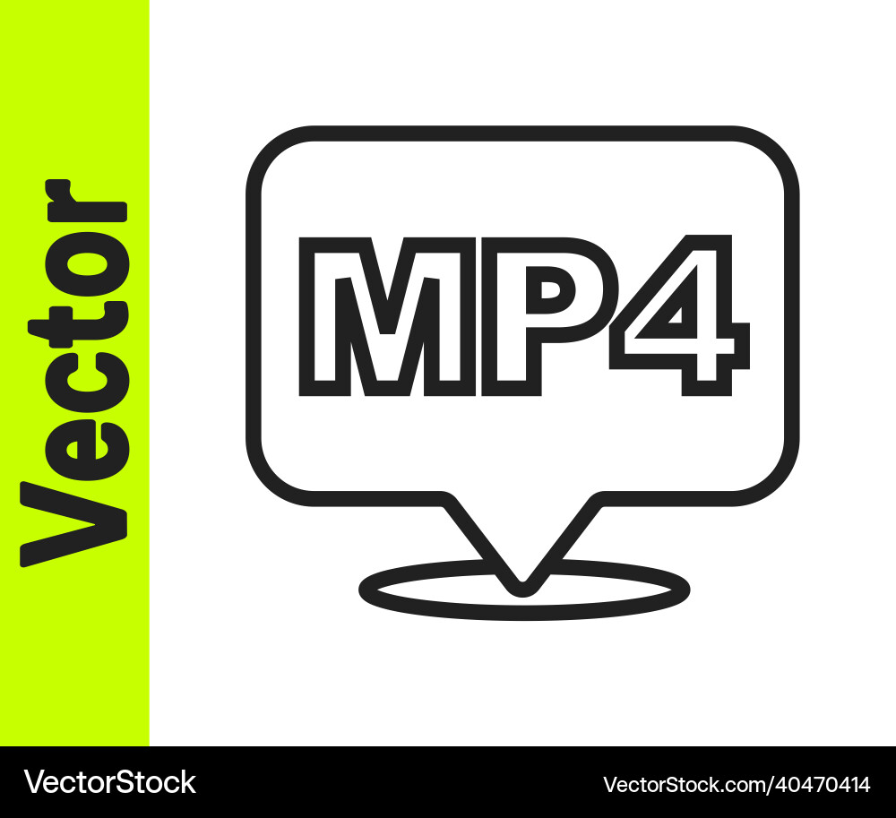 Black line mp4 file document download button Black line mp4 file document download button vector image