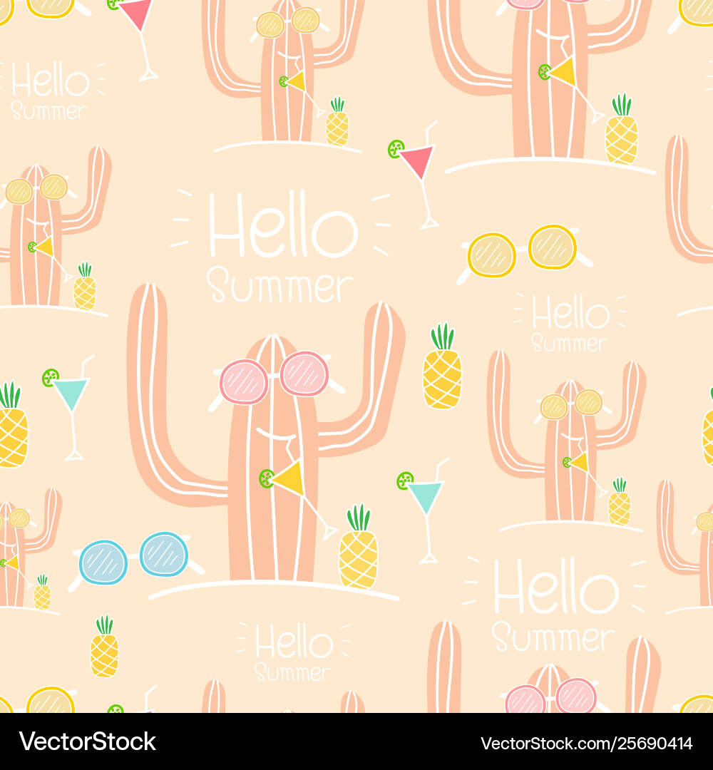 Cactus Pattern Background vector image