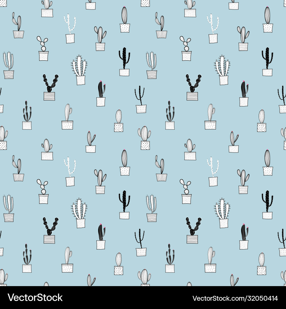 Cactus seamless pattern background Cactus seamless pattern background vector image