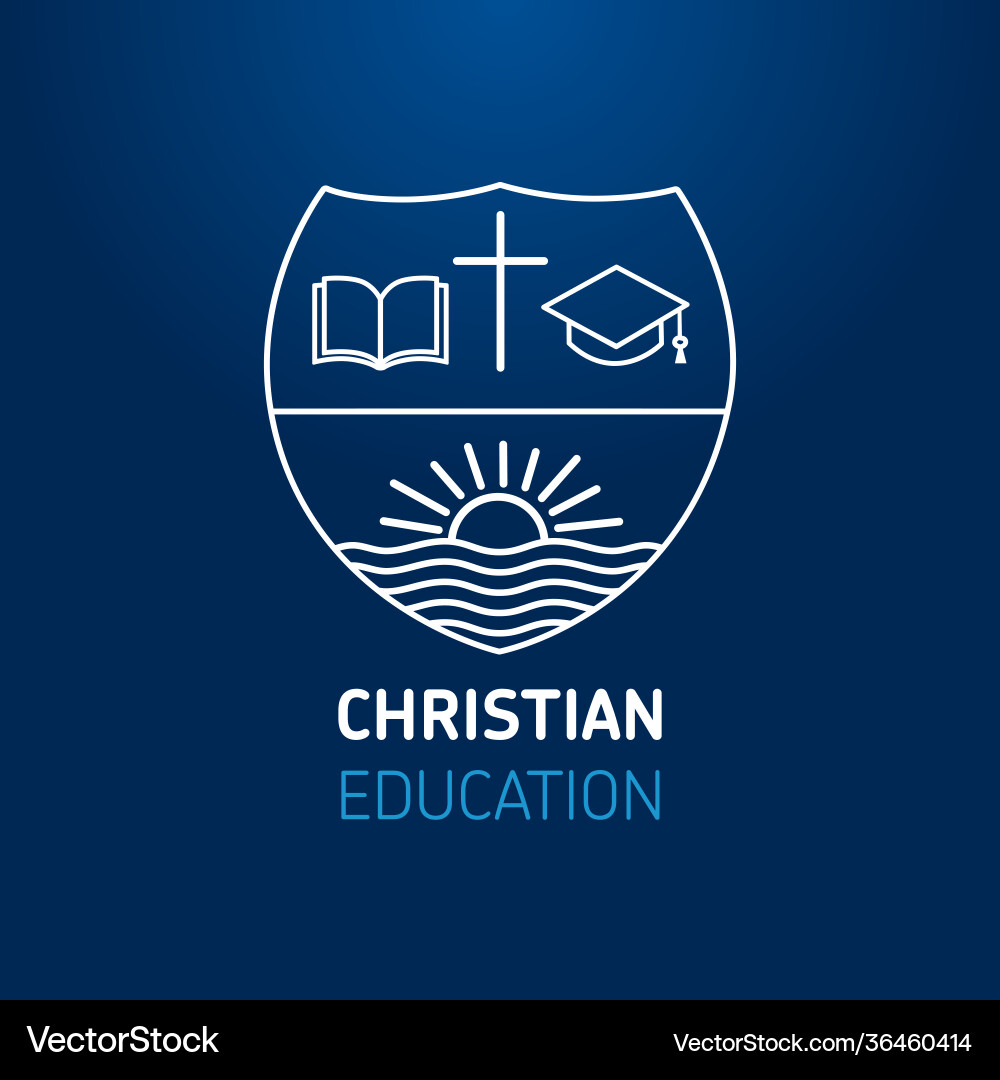 Christian Education Logo - Buch & Kreuz vektorbild