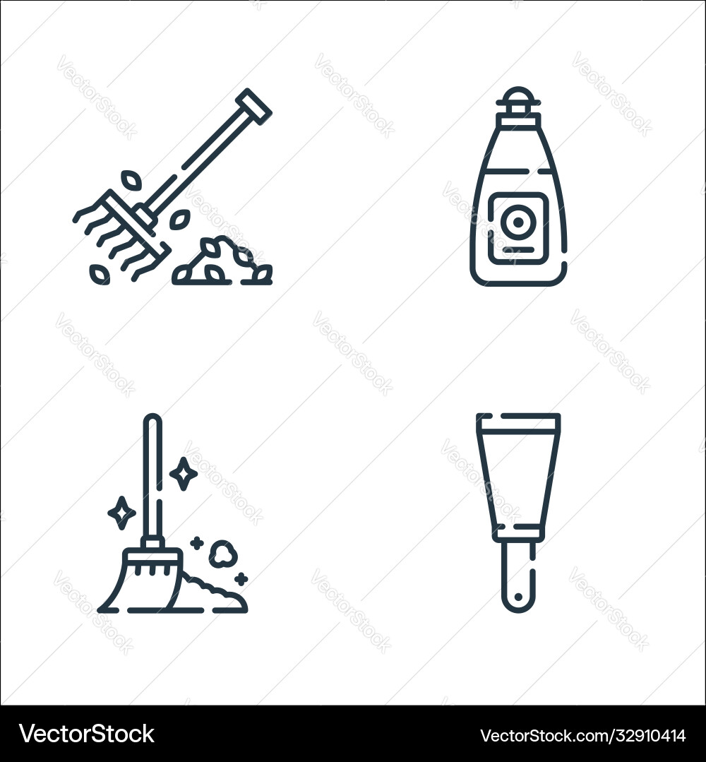 Cleaning line icons linear set quality Cleaning line icons linear set quality vector image