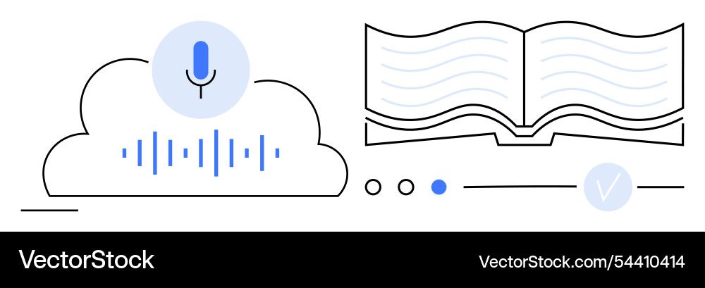 Cloud-based voice to text conversion and digital Vector Image