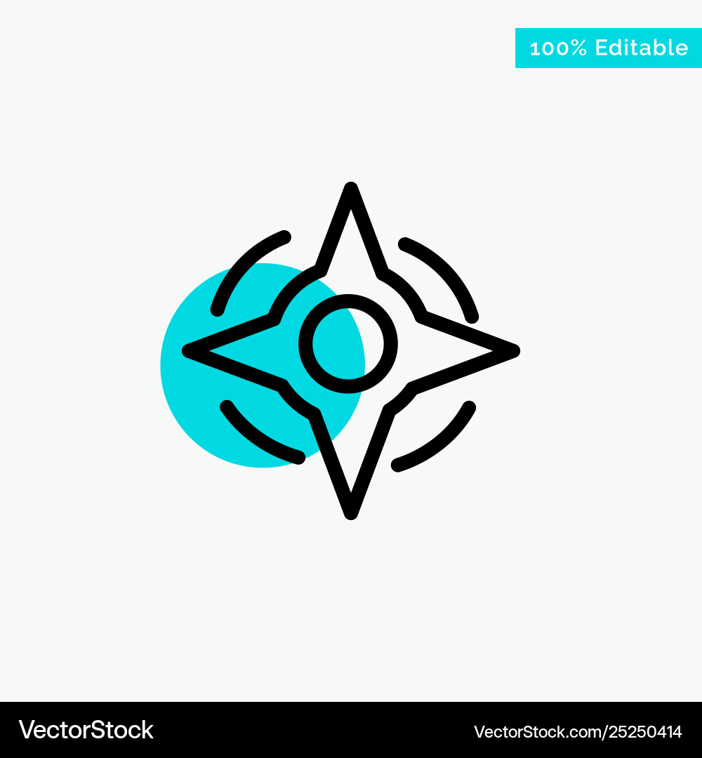 Compass navigation way turquoise highlight circle Compass navigation way turquoise highlight circle Vector Image