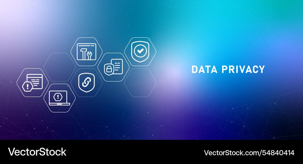 Data privacy gradient header internet security Data privacy gradient header internet security vector image