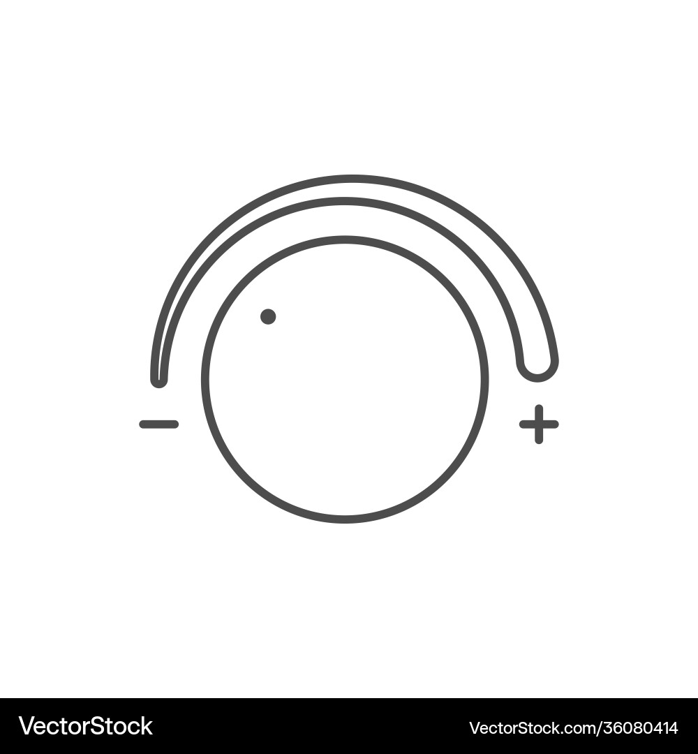 Dial Knob Line Icon - Control Interface vector image