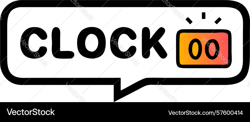Digital clock display with 00 timer design vector image