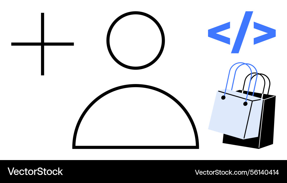Digital user profile with coding and online Digital user profile with coding and online vector image