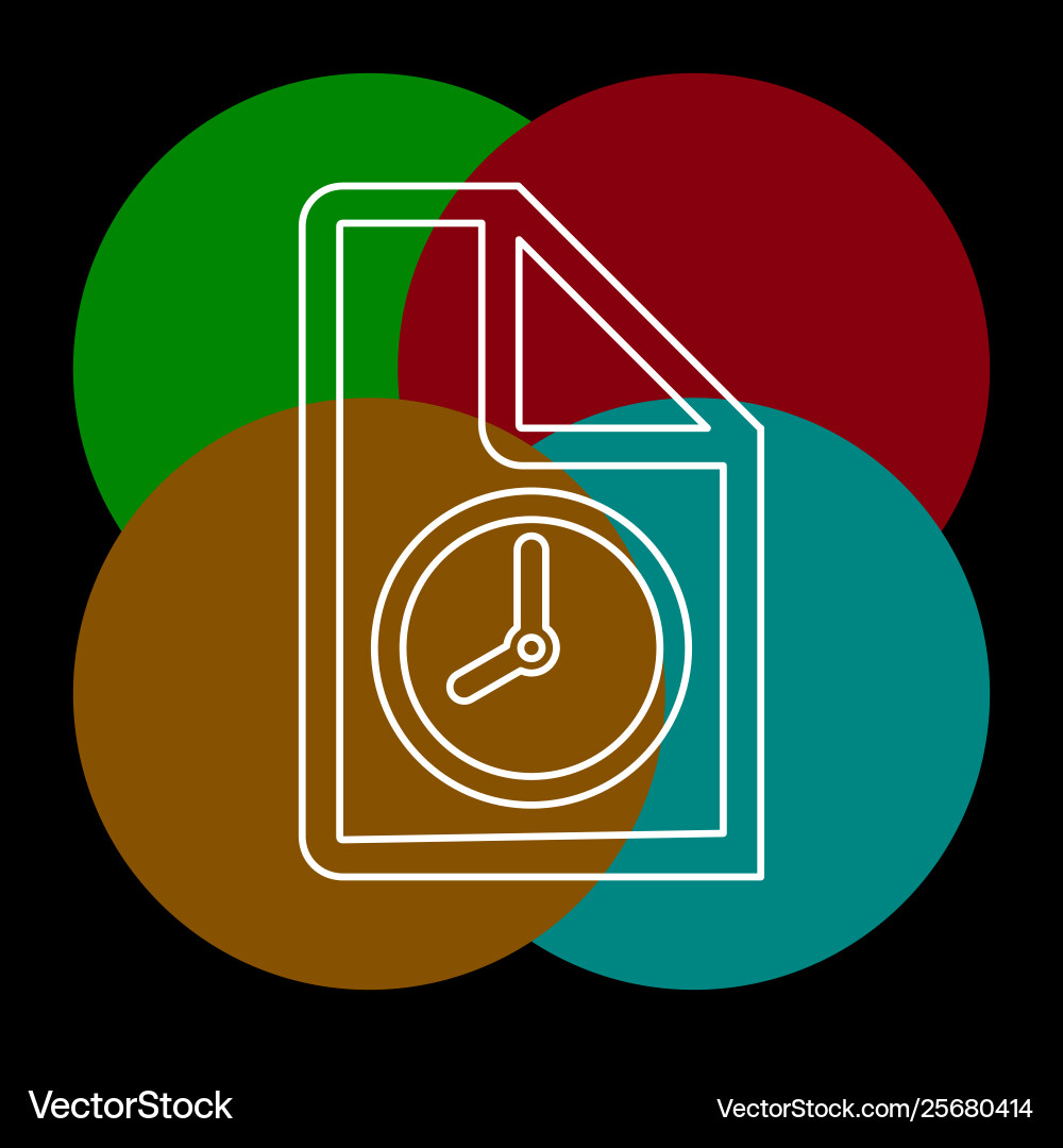 Document with clock icon Document with clock icon vector image