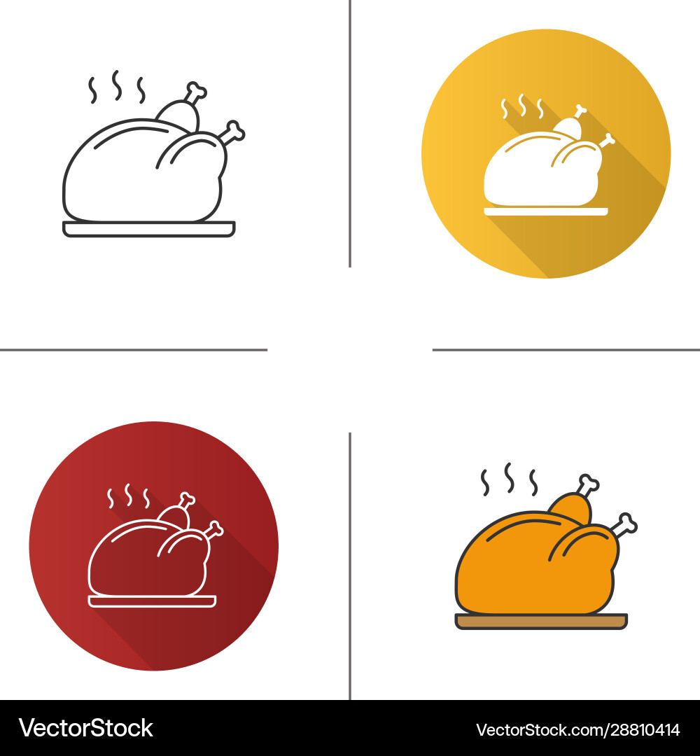 Grilled whole chicken icon Grilled whole chicken icon vector image