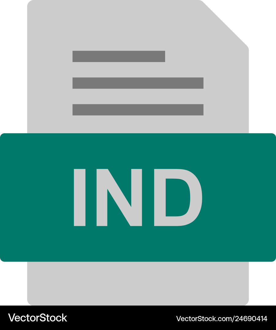 Ind file document icon vector image