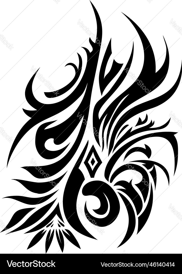 Intricate Tribal Flame Swirl vector image