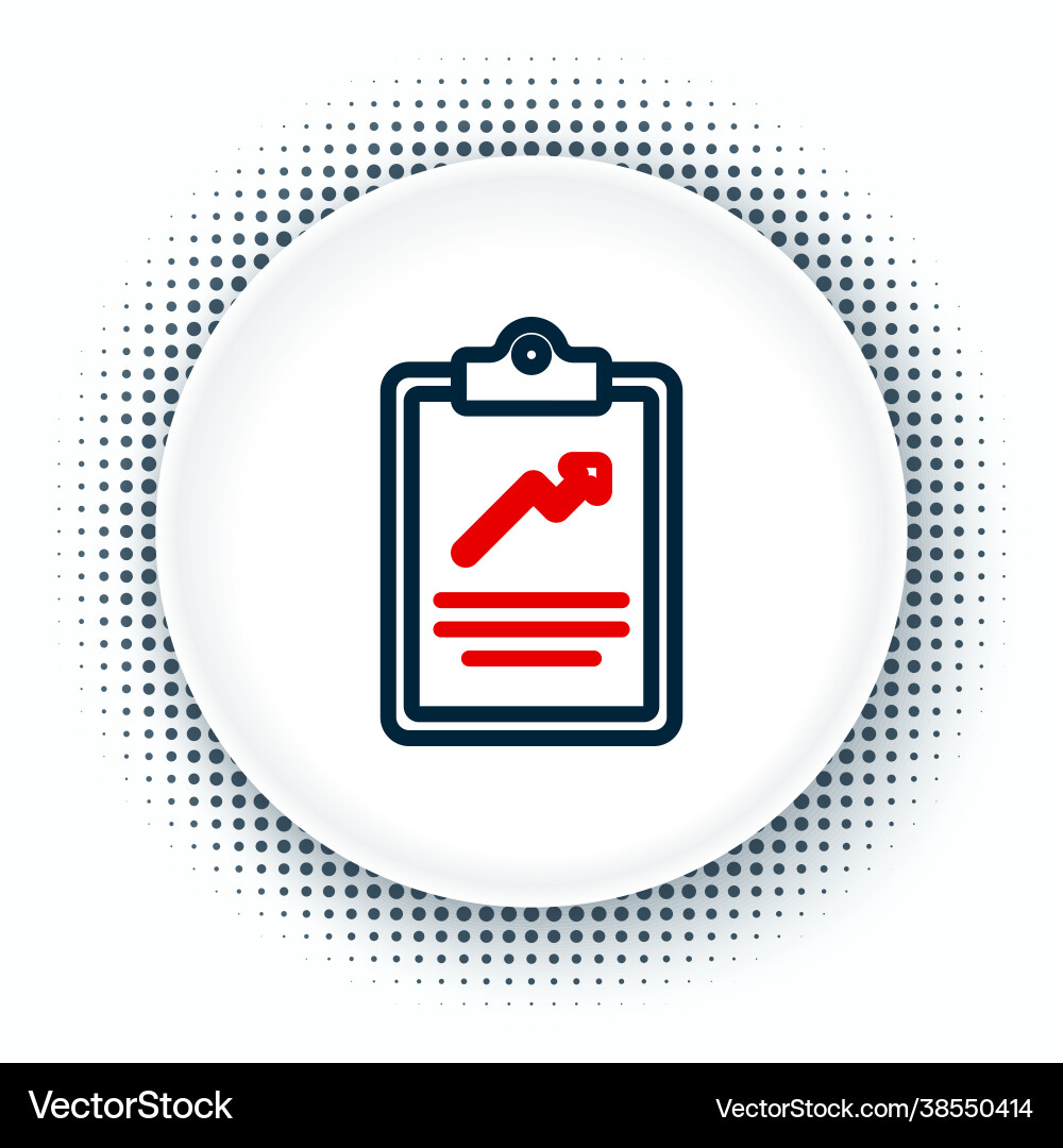 Line clipboard with graph chart icon isolated Line clipboard with graph chart icon isolated vector image