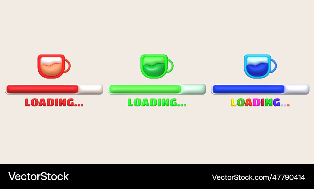 Loading bar and progress visualization Loading bar and progress visualization vector image