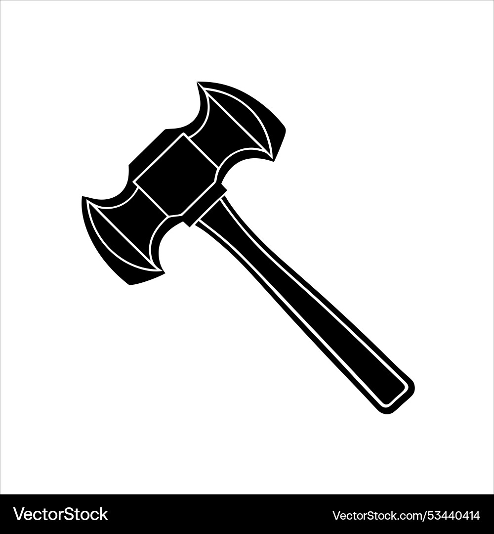 Minimalist Hammer Black Silhouette Design Vector Image