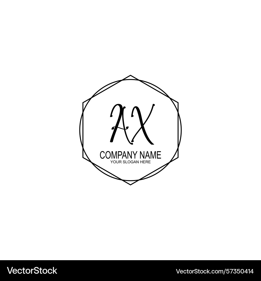 Minimalist handwritten ax initial logos with soft Minimalist handwritten ax initial logos with soft Vector Image