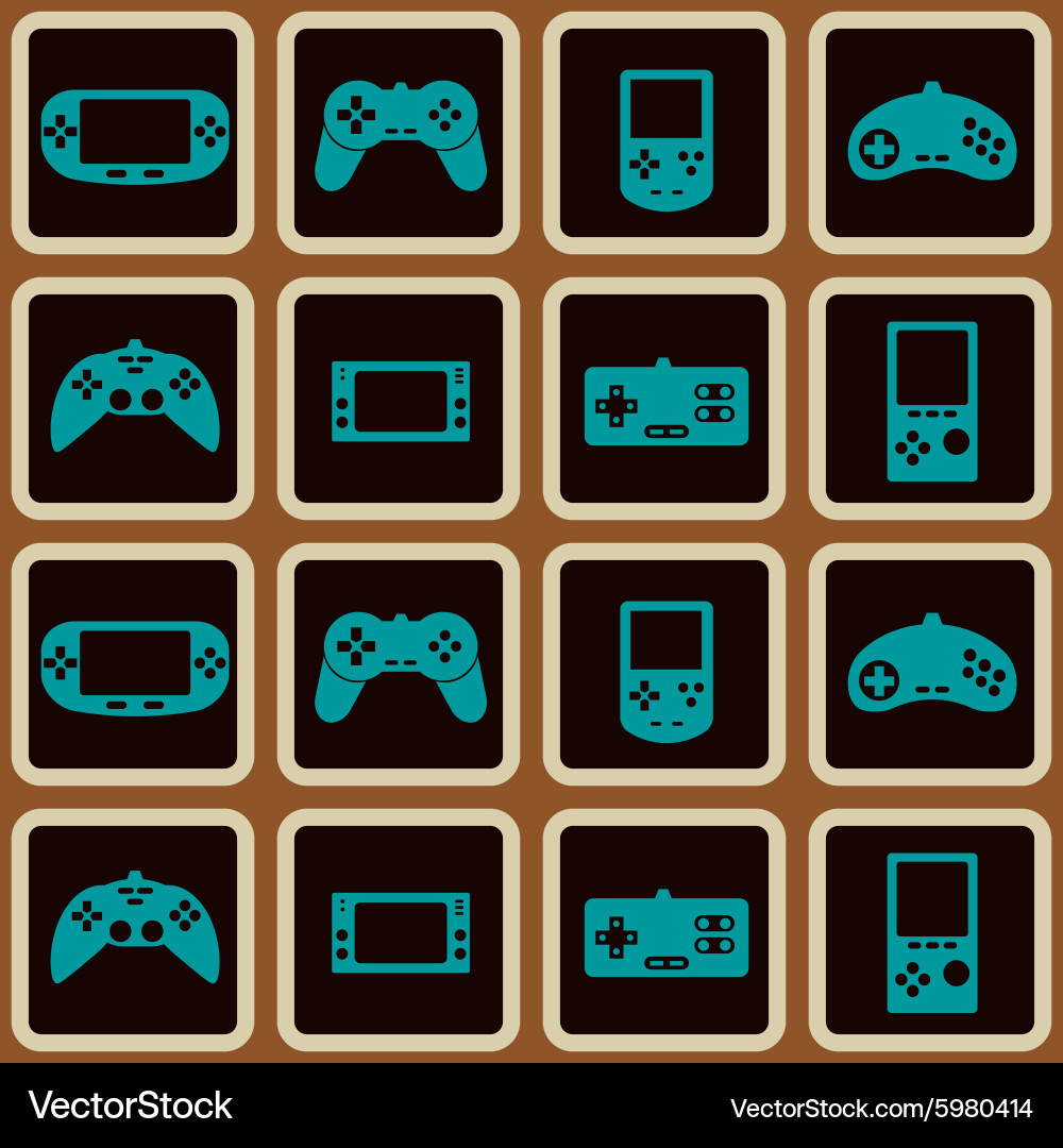 Seamless background with game consoles Vector Image