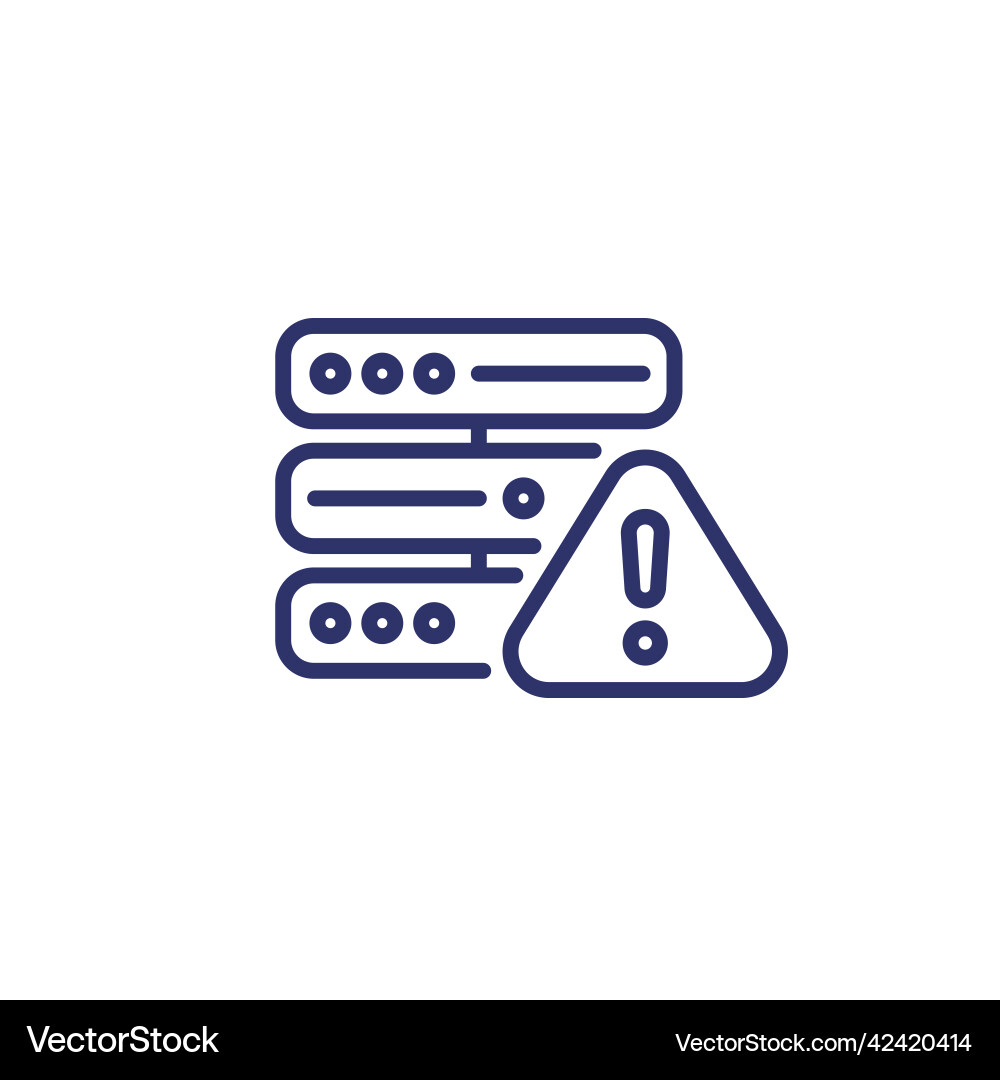 Server crash or error line icon Vector Image