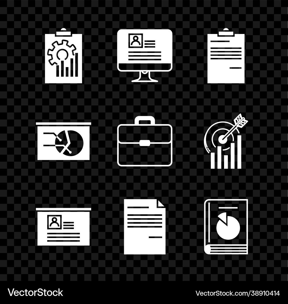 Set clipboard with graph chart computer monitor Set clipboard with graph chart computer monitor vector image