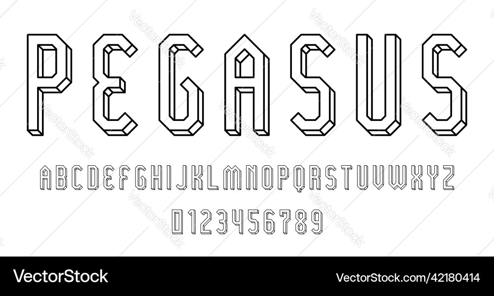 Set of alphabets font letters and numbers Set of alphabets font letters and numbers vector image