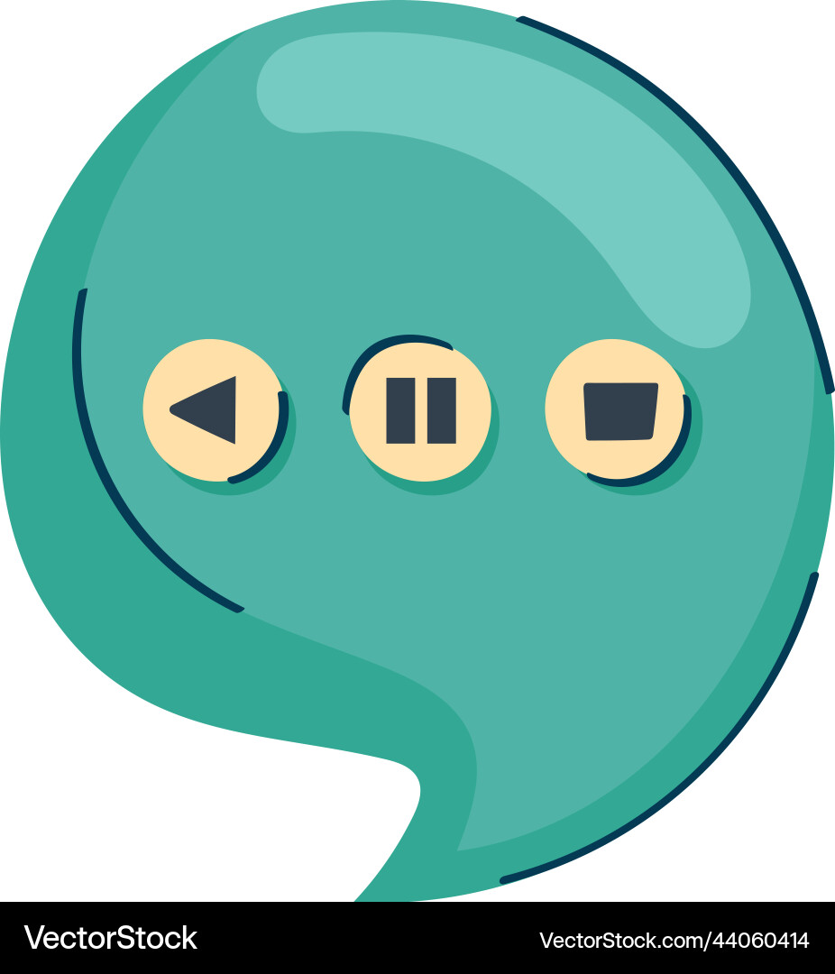 Speech bubble with media buttons Vector Image