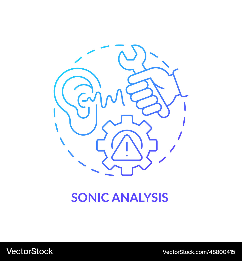 2d gradient thin linear icon sonic analysis Vector Image