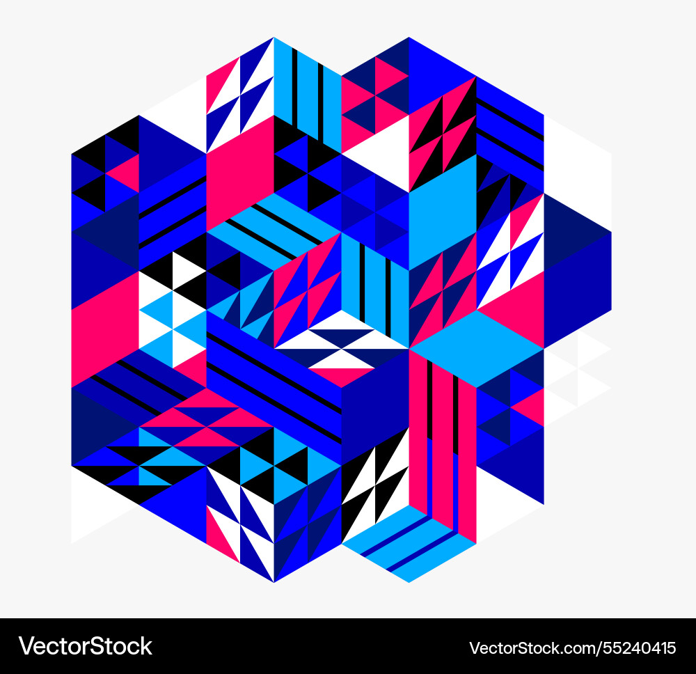 3d isometric cubic design geometric abstract Vector Image