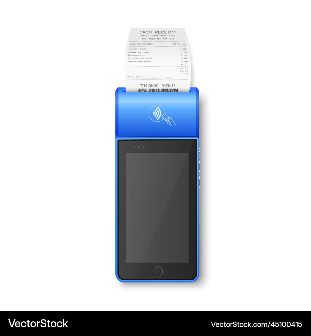 3d nfc payment machine with approved status vector image