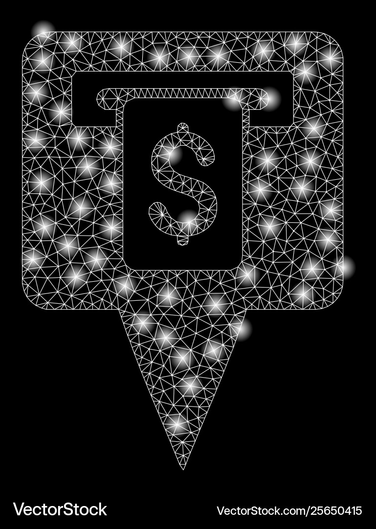 Bright mesh wire frame cash machine map pointer Bright mesh wire frame cash machine map pointer vector image