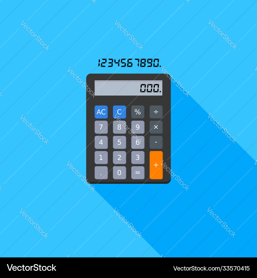 Calculator and digital number icon isolated Calculator and digital number icon isolated vector image