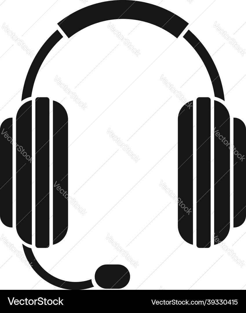 Care headset icon simple gamer microphone Care headset icon simple gamer microphone vector image