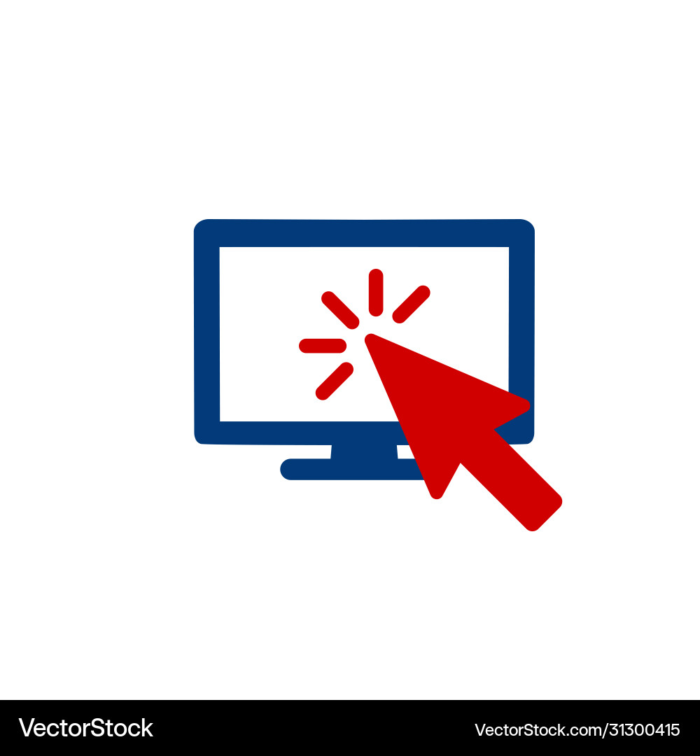 Click cursor computer monitor pointer icon Click cursor computer monitor pointer icon vector image