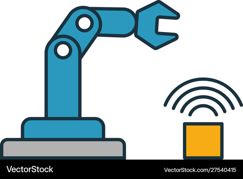 Cyber physical systems icon set four elements Vector Image