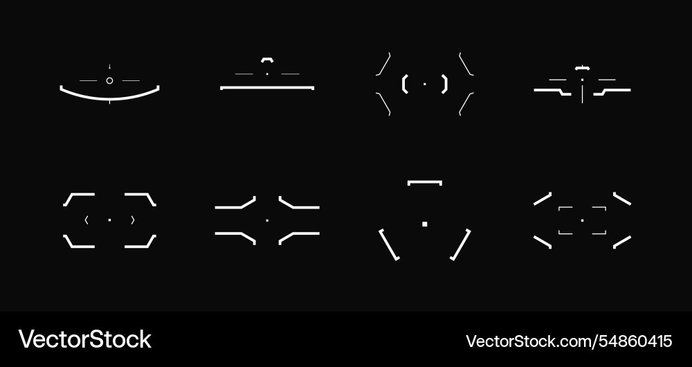 Cyberpunk target and aim elements vector image