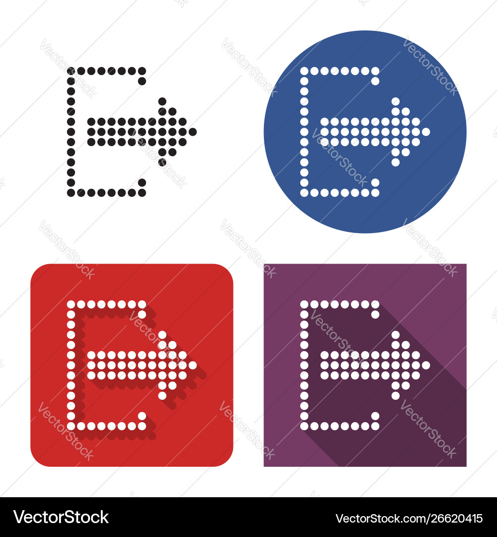 Dotted icon exit logout in four variants Dotted icon exit logout in four variants vector image