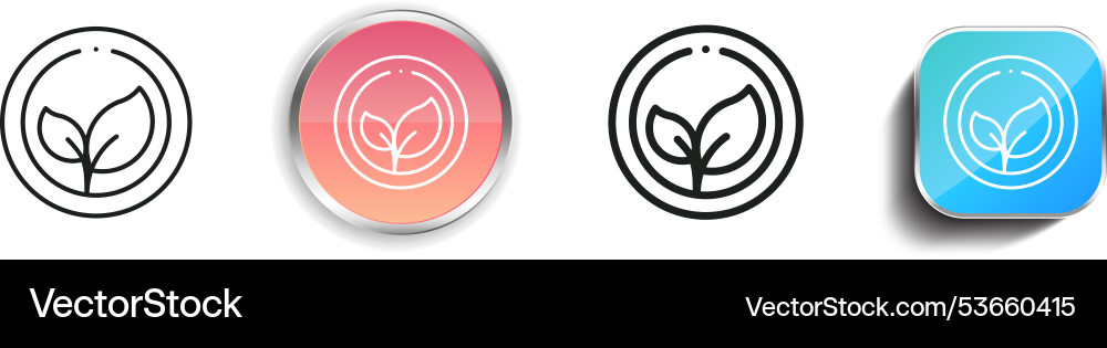 Ecology icon thin linear regular and button style vector image
